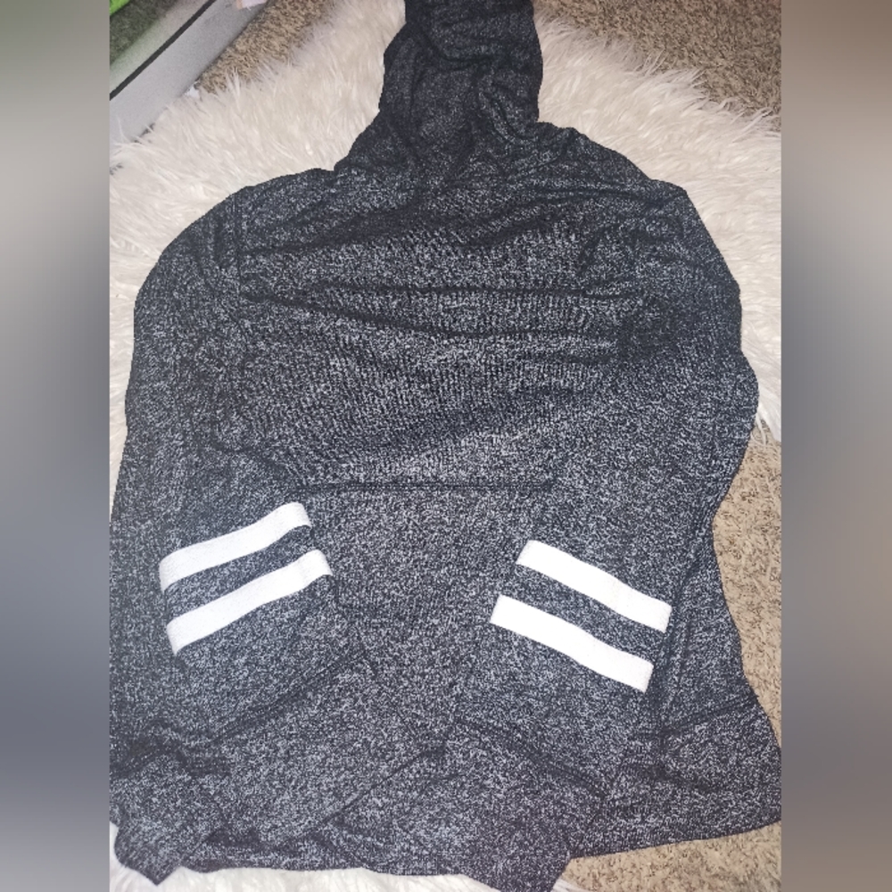 old Navy Gray with white stripes sweatshirt